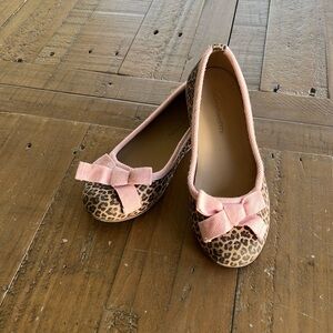 Elephantito leather cheetah print bow flats